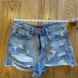 Signature8 Highwaisted Distressed Jean Shorts